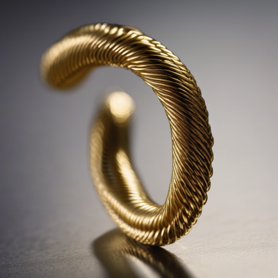 a fine gold thread tracing a closed loop over a dark curved surface